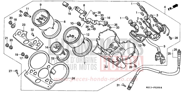 METER for CB1000F "Big One" BLACK (NH1E) from 1994